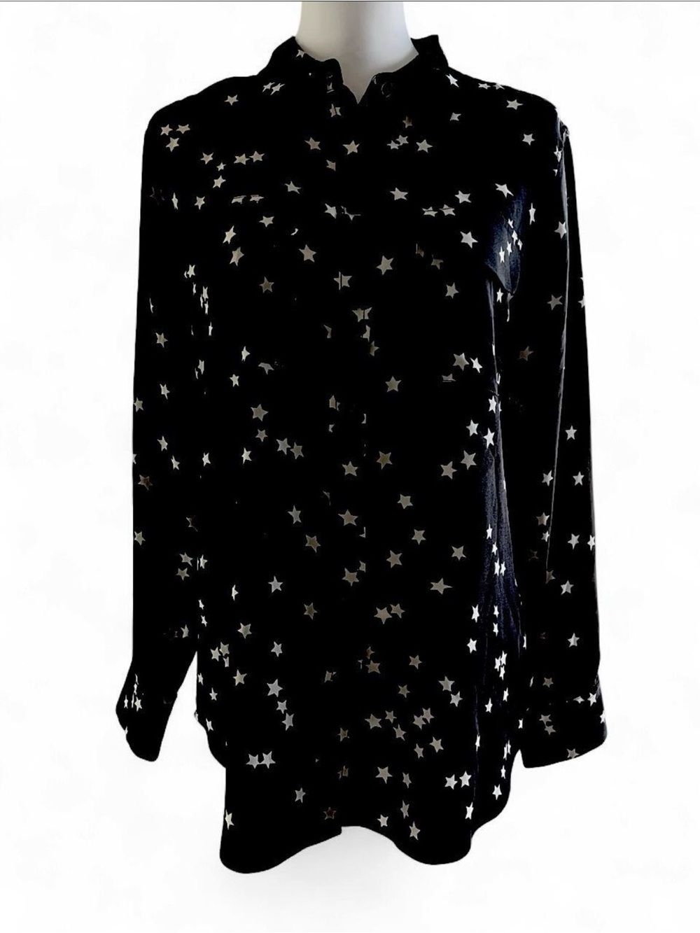 Equipment Femme Slim Signature Silk Star Print Button Down Shirt Medium